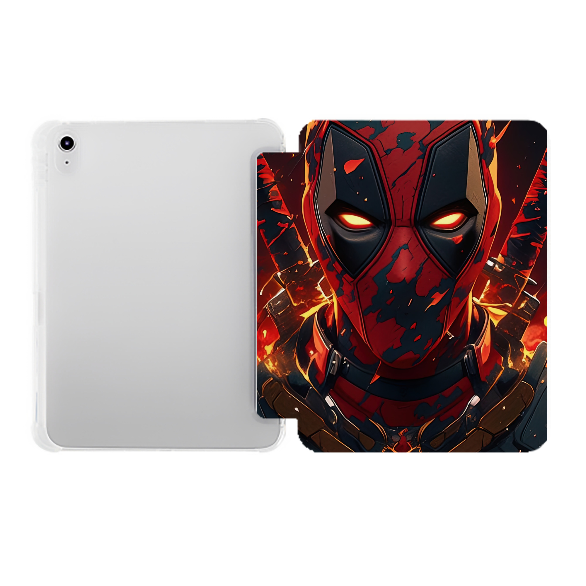 （画像用） Deadpool デッドプール IPad ケース ペン収納付き 三つ折りスタンド PUレザー×シリコン 対応機種9.5/10.5/10.9インチ